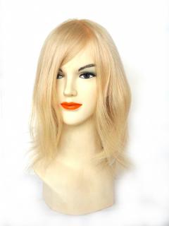 Paruka z pravých vlasů CHEMO - SVĚTLÁ BLOND 25 - 30 cm