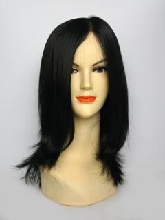Paruka z umělých vlasů CHEMO - ČERNÁ 30-45 cm.