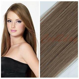 Vlasové pásky Tape In - barva světle hnědá 8 délka vlasů: 50 cm, Druh vlasů: Kvalita výběr