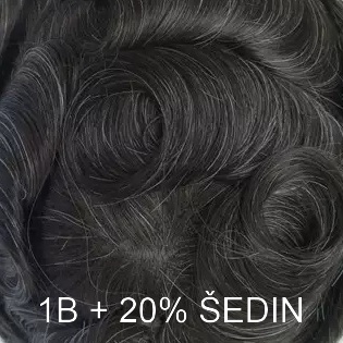 Vlasový systém model Australian 25 x 20 cm  Ostřihání a úprava zdarma. Barva: 1B+20% šedin
