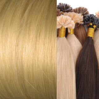 Vlasy pro metodu keratin, barva blond světlá - délka vlasů 45-50 cm. Barva: Blond tmavá