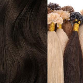 Vlasy pro metodu keratin, barva blond světlá - délka vlasů 45-50 cm. Barva: Černá přírodní