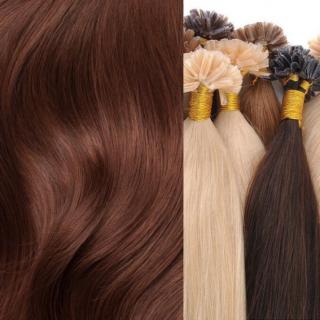Vlasy pro metodu keratin, barva blond světlá - délka vlasů 45-50 cm. Barva: Mahagon