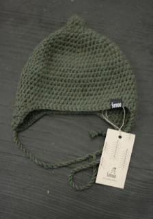 Čepice háčkovaná Barva/materiál: alpaka zelená, Velikost: mimi (obvod 38-40 cm)