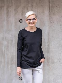 Basic triko HARRY s dlouhým rukávem černá Velikost: XS