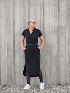 Košilové šaty ALANIS černé Velikost: L-XL