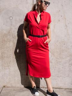 Košilové šaty ALANIS červené L-XL