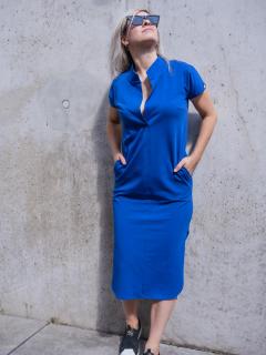 Košilové šaty ALANIS královsky modré L-XL