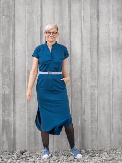 Košilové šaty ALANIS petrolejové Velikost: L-XL