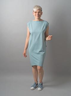 Šaty ADELE krátký rukáv modrošedá L-XL
