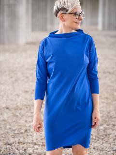 Šaty MUSE dlouhý rukáv královská modř Velikost: L-XL