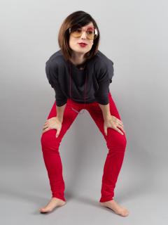 SLEVA teplákové kalhoty EILISH červené XS