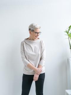 Tunika CURE dlouhý rukáv krémová Velikost: XS
