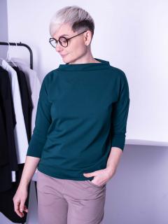Tunika CURE dlouhý rukáv lahvově zelená Velikost: L-XL