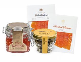 Valentýnský set s jeseterovým kaviárem Amur Royal, lososem a kaviárem z lososa Keta