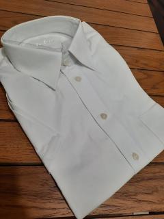 Pánská košile bílá s krátkým rukávem 25050 Velikost: 38