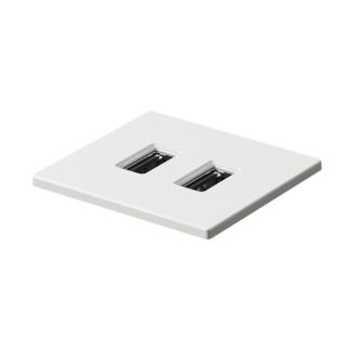 Napájecí USB HUB Versapick, 2x USB, čtverec, 42x42 mm, matná bílá (060.29P.00004)