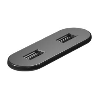 Napájecí USB HUB Versapick, 2x USB, ovál, 70x25 mm, matná černá (060.29P.00012)