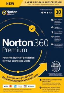 Norton 360 Premium 10PC / 1rok