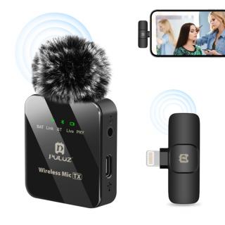 Bezdrátový systém mikrofonu pro telefony iPhone do verze 14 s větrnou ochrannou, lightning konektor