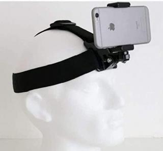 Držák telefonu i akční kamery na hlavu, čelenka - Head strap for smarphone, GoPro