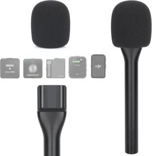 Interview madlo - ruční držák pro bezdrátové mikrofony jako Rode Wireless GO, DJI MIC apod