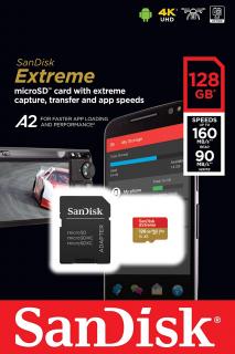 MicroSD karta SanDisk Extreme V30 A2 - 128GB - 160MB/s