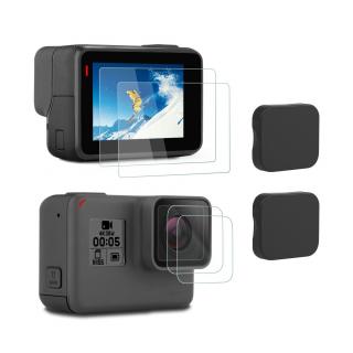 Ochranná sada pro GoPro 5, 6, 7 a Hero - tvrzené sklo a krytka čočky
