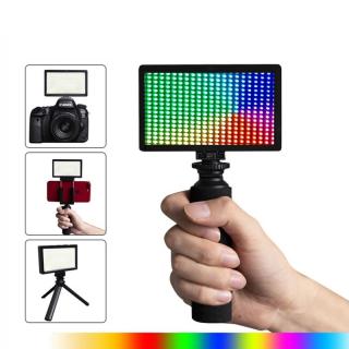 RGB dobíjecí světlo s držákem mobilu do ruky nebo na stativ
