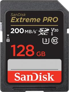 SD karta SanDisk Extreme PRO SDXC UHS-I V30 U3 - 128GB - 200MB/s