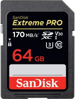 SD karta SanDisk Extreme PRO SDXC UHS-I V30 U3 - 64GB - 170MB/s