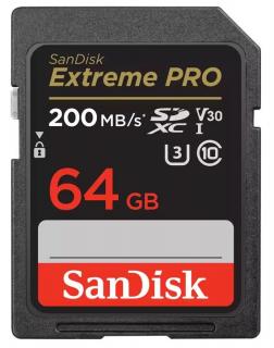 SD karta SanDisk Extreme PRO SDXC UHS-I V30 U3 - 64GB - 200MB/s