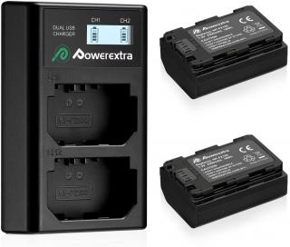SET externí USB nabíječky a 2 baterií NP-FZ100 2500mAh pro Sony řady A7III, A9, A7RIII, A7RII, A6600, A7SIII, A7IV, A74