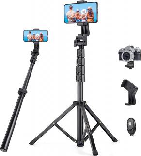 Stativ na telefon, foťák i akční kameru se selfie tyčí až 178 cm vysoký s dálkovým bluetooth ovladačem