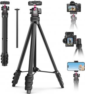 Ultracestovní ALU stativ 0,5kg 140cm pro telefony i foťáky na výšku i šířku