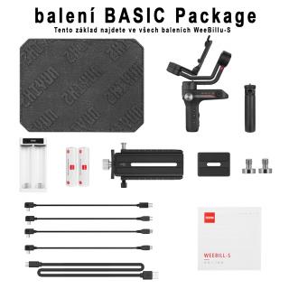 WeeBill S - Vynikající malý stabilizátor kamer s nosností až 4 kg  + ZDARMA horní MADLO Obsah balení: Basic