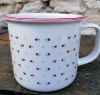 Babiččin porcelán - růžokvítky - porcelánový  plecháček  - VAŘÁK - 750 ml