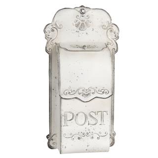 Bílá vintage poštovní schránka Post - 24*8*46 cm