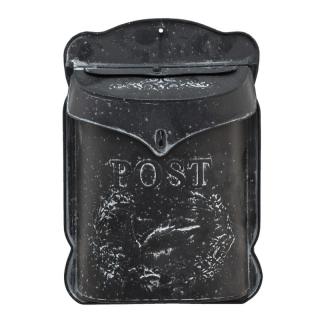 Černá antik poštovní retro schránka s ptáčkem - 26*8*39 cm
