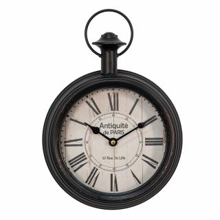 Černé antik nástěnné hodiny ve tvaru stopek  - 22*7*30 cm