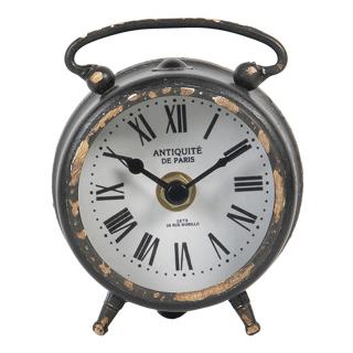 Vintage stolní hodiny s patinou Neva - 9*4*10 cm