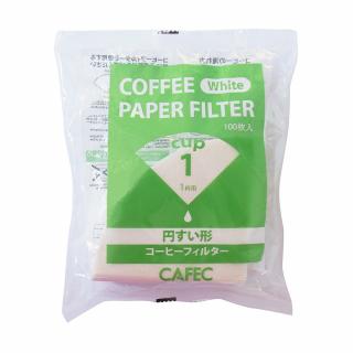 CAFEC tradiční filtry na 1 šálek kónický bělený (typ V60-01)