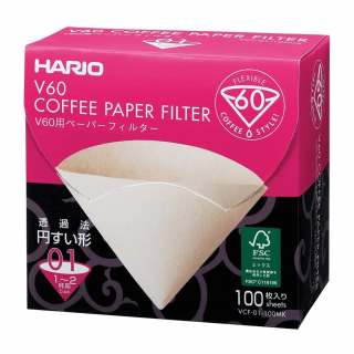 Hario V60 01 papírové filtry bělené box