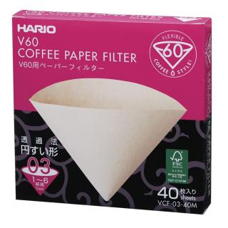 Hario V60 03 papírové filtry přírodní 40 ks