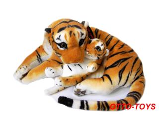 Plyšový tygr ležící 80cm s ocáskem