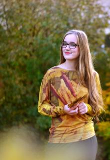 Halenka s autorským potiskem Autumn vibes (gold) Velikost: M