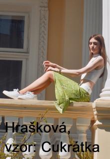 Letní asymetrická sukně Velikost: M/L, Barva: Hrašková, Vzor: Cukrátka