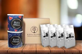 BOX1 plný 100% výběrových arabik mletá / zrnková káva: zrnková káva