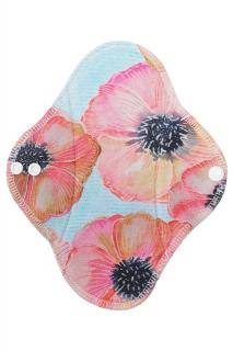 BIO Denní vložka (Bavlněné froté s PUL) - Akvarelové květy (biobavlněný úplet s GOTS)