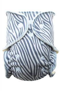 BIO Kalhotková plenka (S) - Modrá zebra PAT